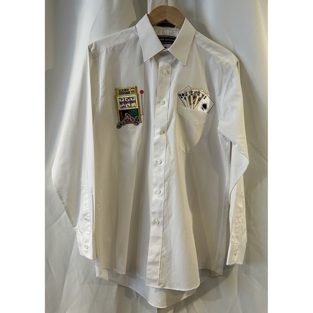 David Taylor Gambling Patchwork‎ Button Up Long Sleeve 15&1/2